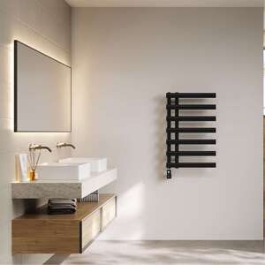 Elyan - Black Electric Towel Rail Thermostatic WIFI