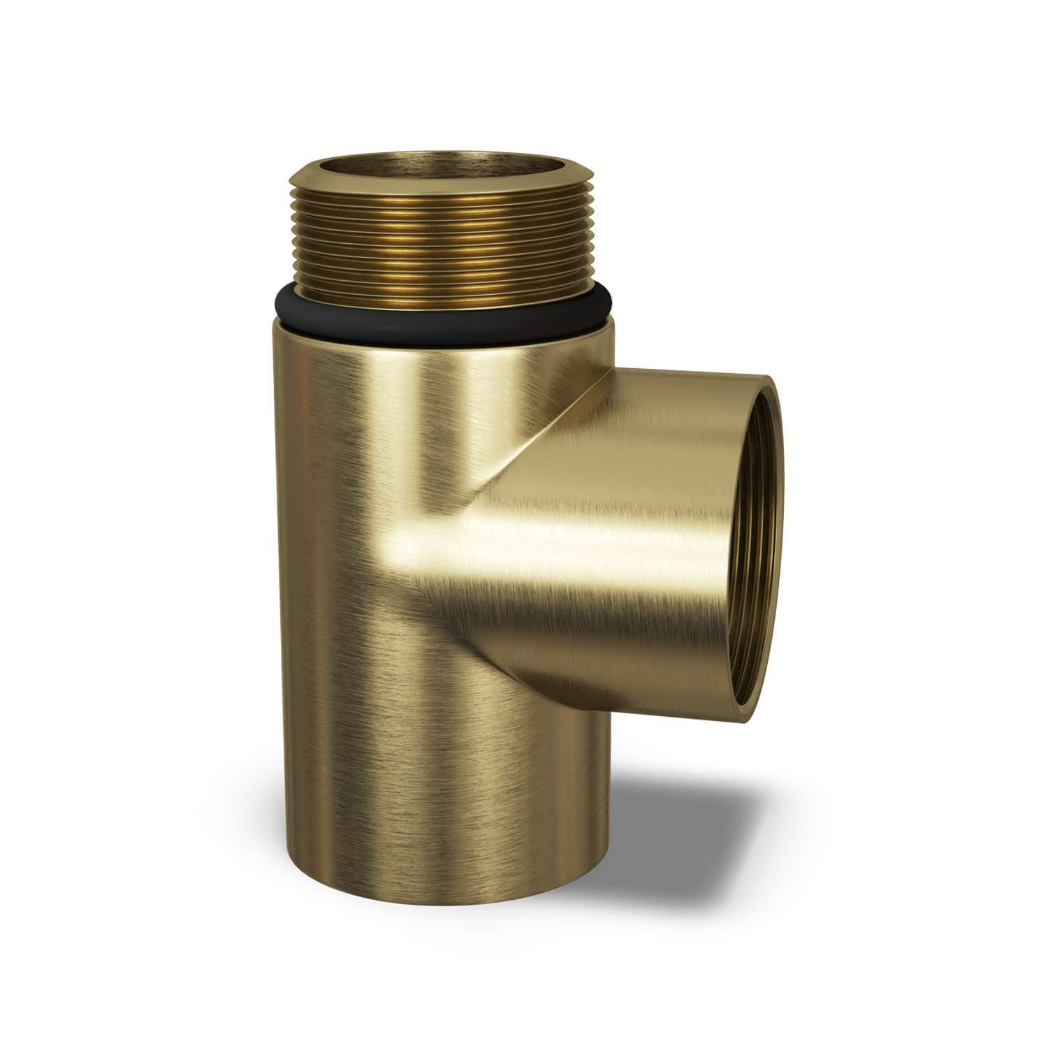 Uk Radiators Talus - Anthracite Radiator T-Piece 1/2" Bsp - Brushed Brass - Image 2