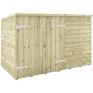 Waltons 3ft x 6ft Wooden Overlap Pent Roof Garden Bicycle Storage Shed