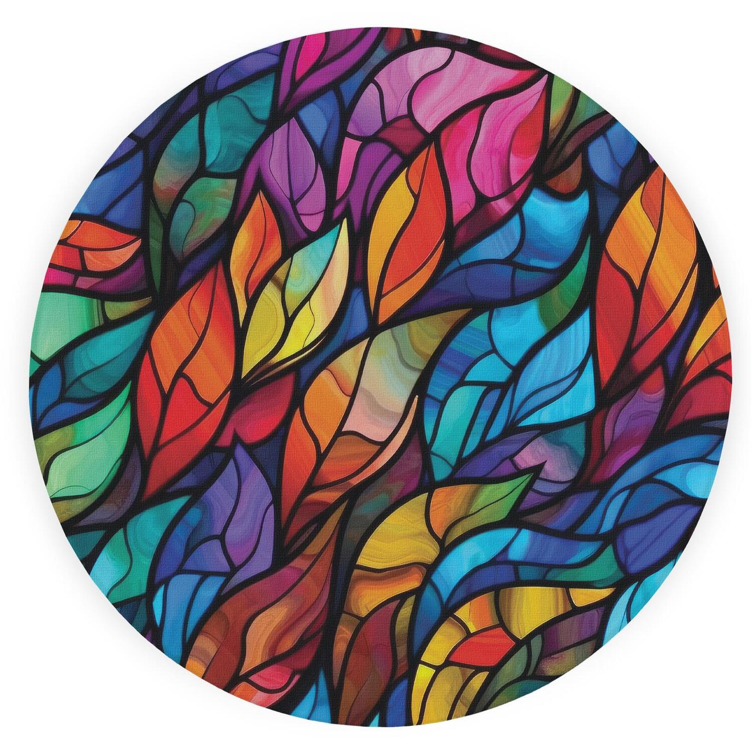 Image of Stained Glass Pattern Round Worktop Protector&hellip;