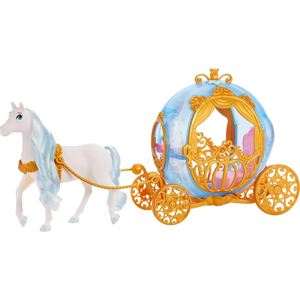 Mattel Disney Princess Cinderella Rolling Carriage and Horse with Brushable Mane