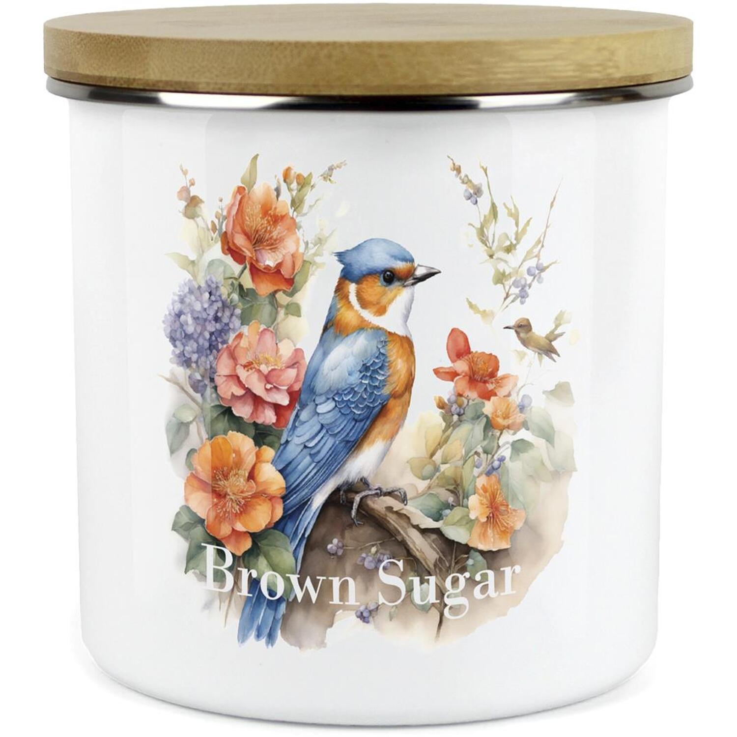 Purely Home Blue Birds Large Kitchen Storage Canister - Blue