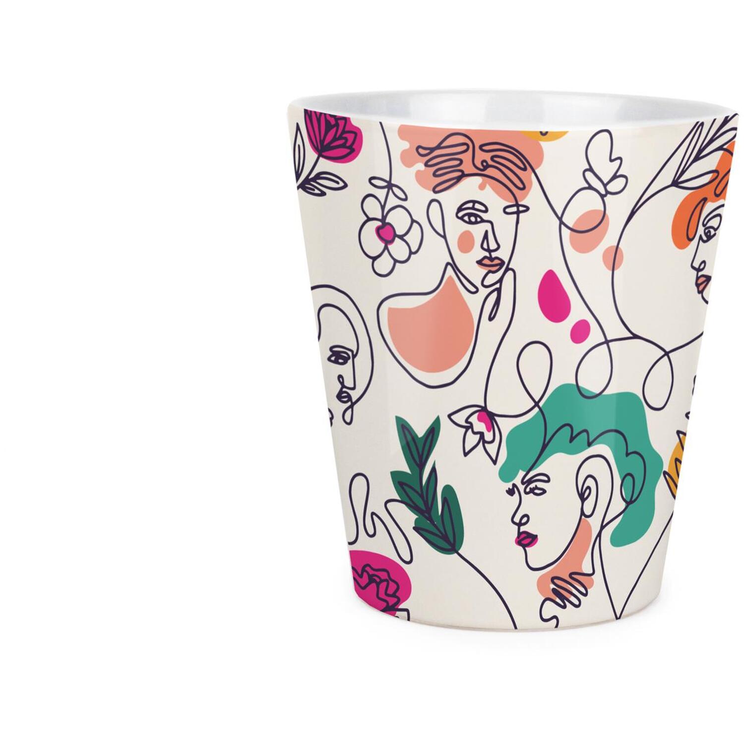 B&Q -  Abstract Faces Small Ceramic Plant Pot - Image 3