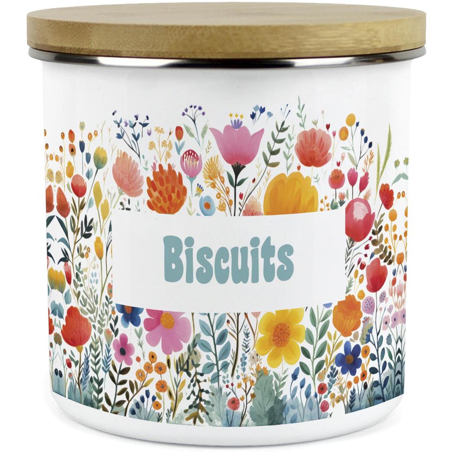 Purely Home Bright Floral Large Kitchen Storage Canister - White