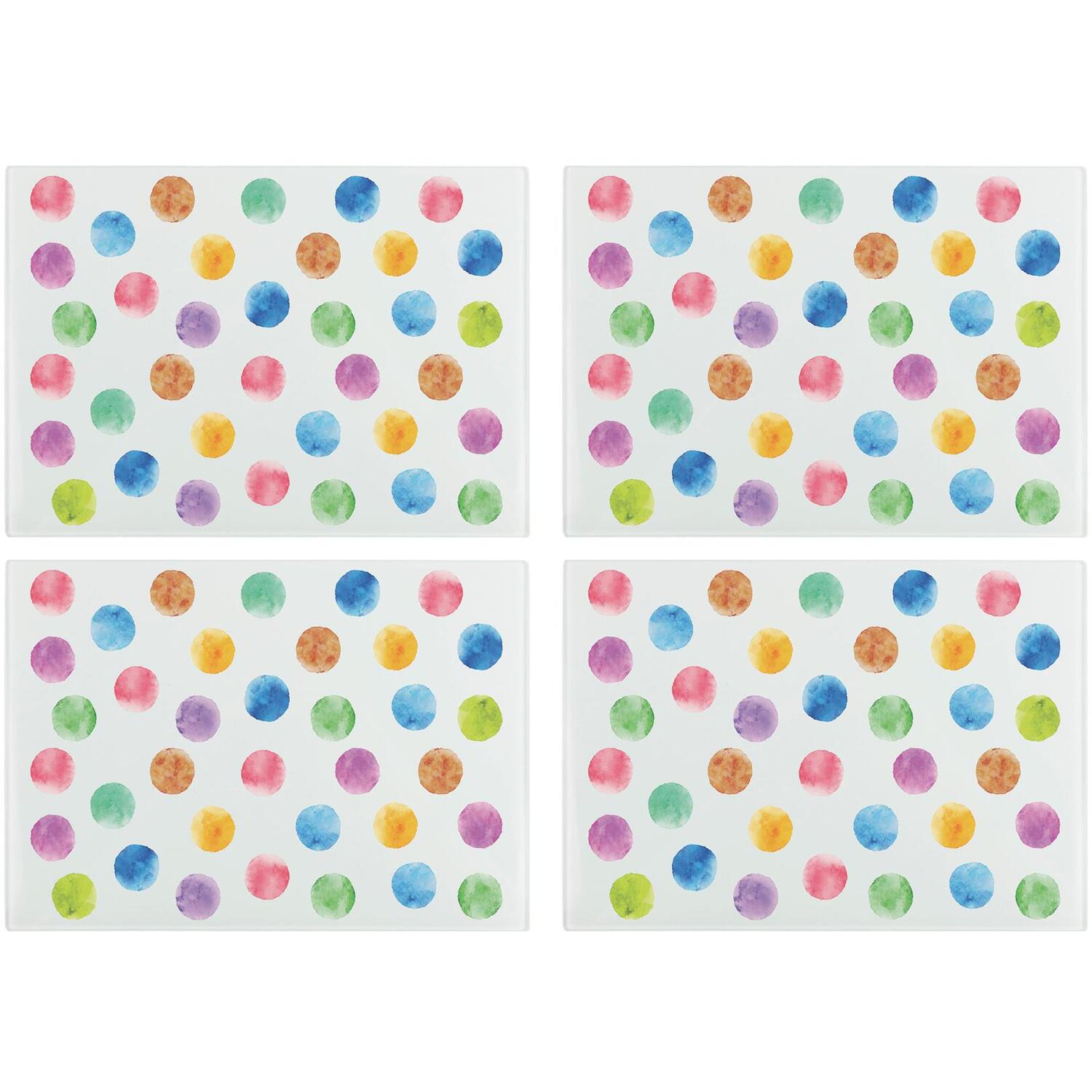 Image of Colourful Polka Dot Glass Placemats -&hellip;