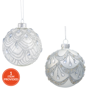 Silver Embellished Bauble