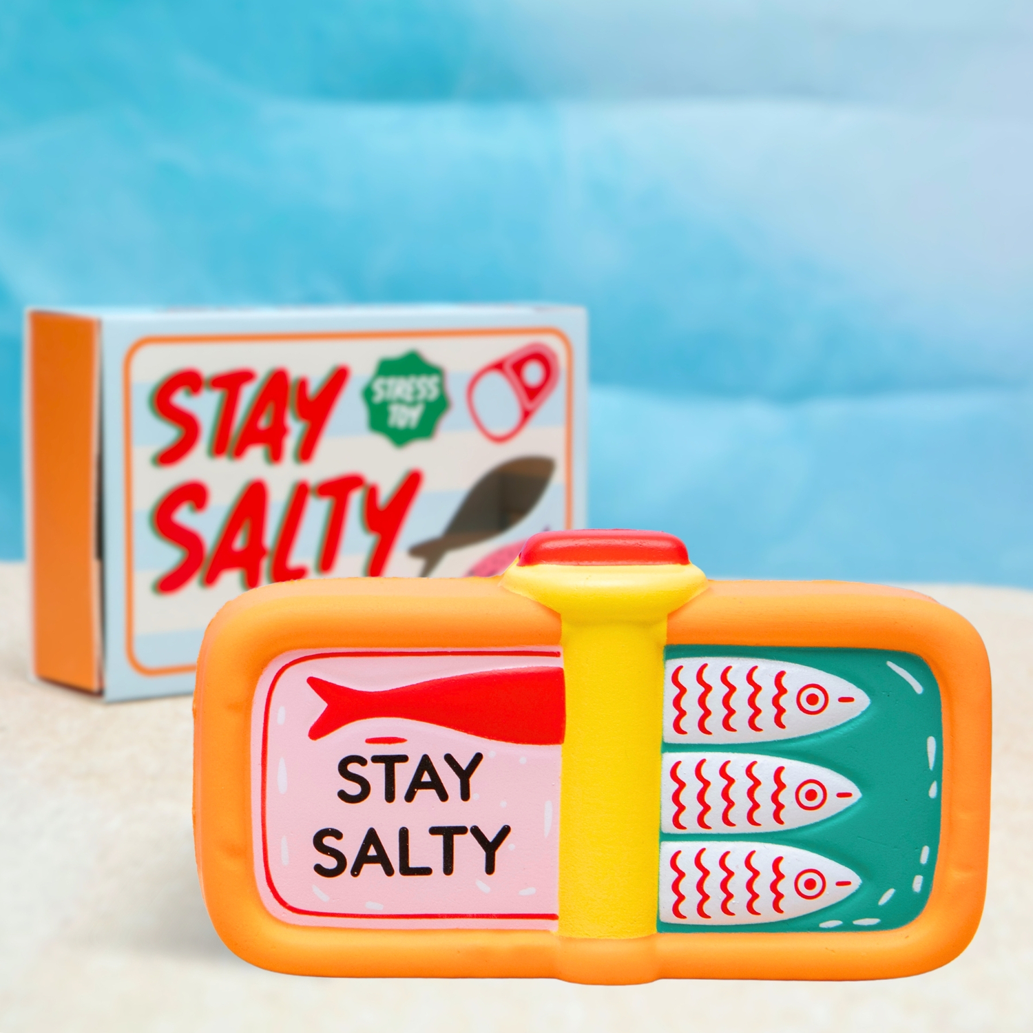 Stress Toy - Stay Salty Sardine Tin - White