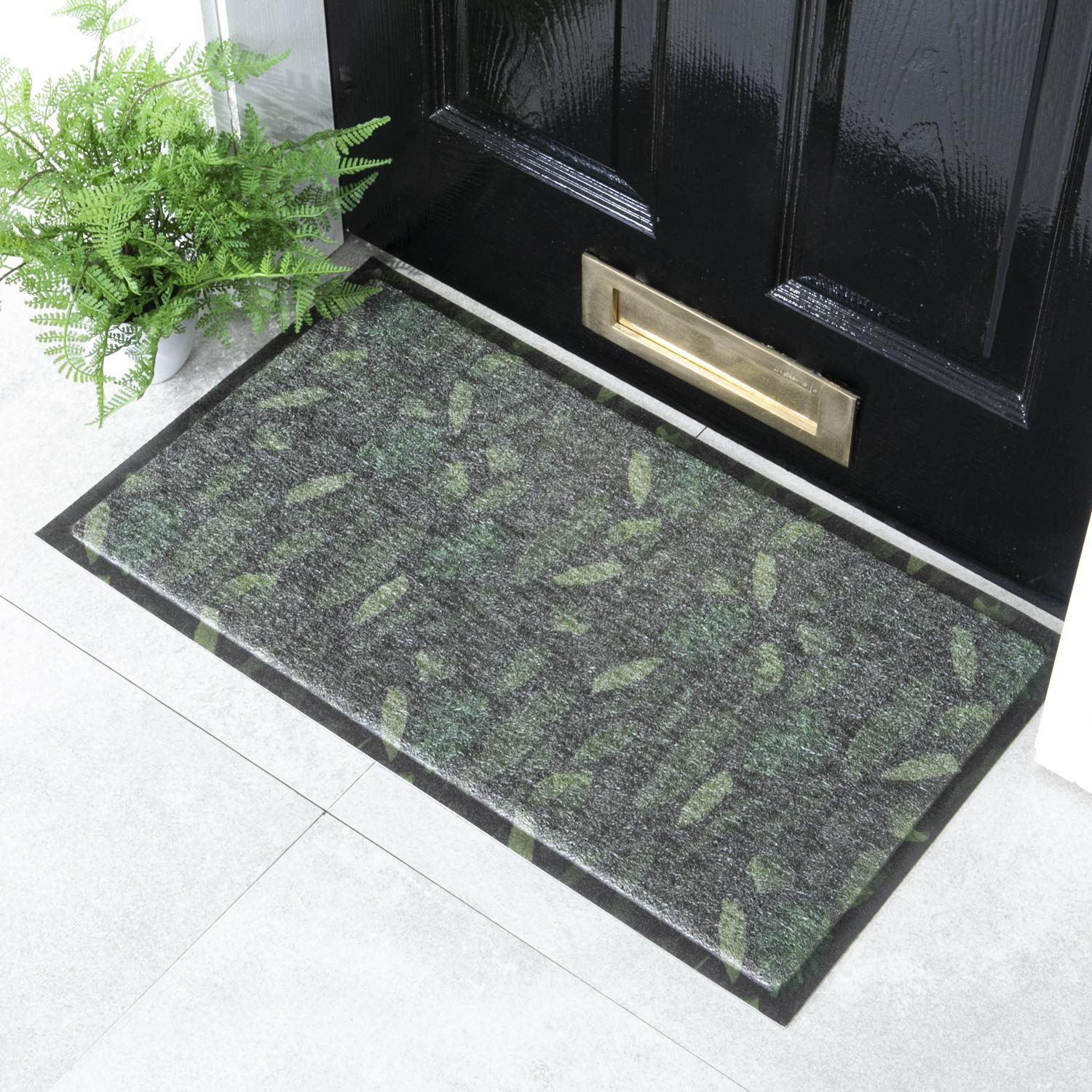 Artsy Mats Unisex Green Jungle Leaf Heavy Duty Non-Slip Indoor Outdoor Mat 70X40cm In | Size: 40 Cm X 70 Cm - Image 2