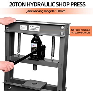 SwitZer 20 Ton Shop Press Manual Hydraulic Bottle Jack Workshop Bearing Press
