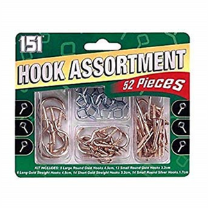 Hook Assortment - 52 Pieces, Screw in Hooks {DC}