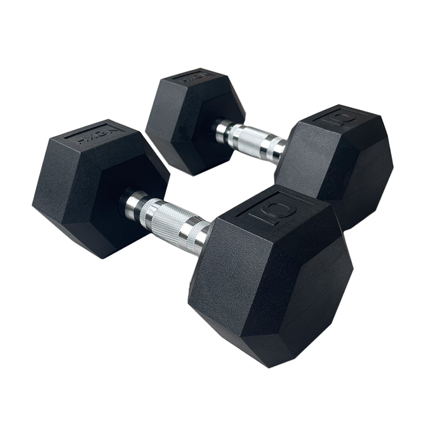 B&Q -  Pro Hex DumbbellsPair (2 X 10Kg)Hex DesignKnurled Steel HandlesNon-Adjustable - Image 4