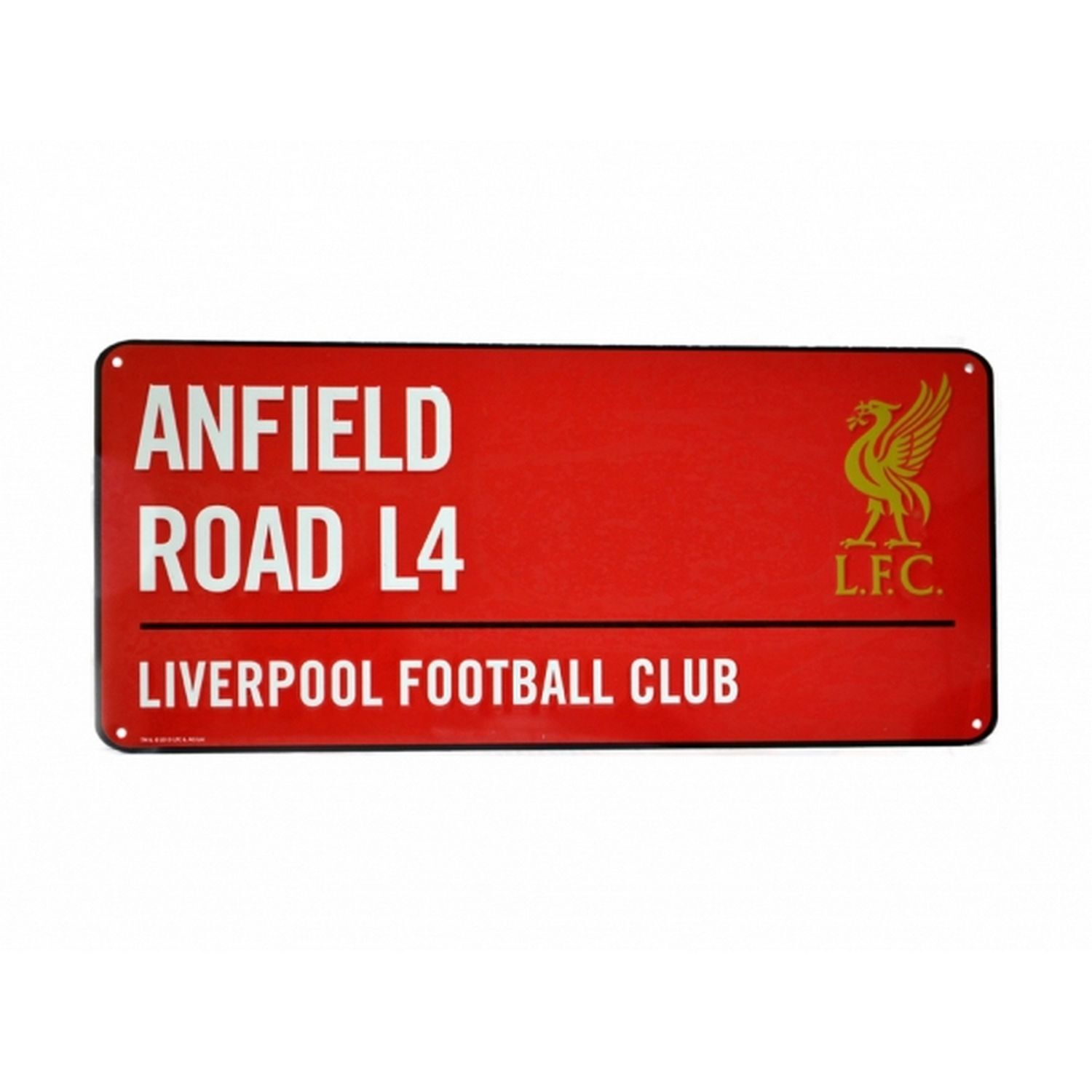 Liverpool Fc Official Football Coloured Metal Street Sign - Red/White/Gold