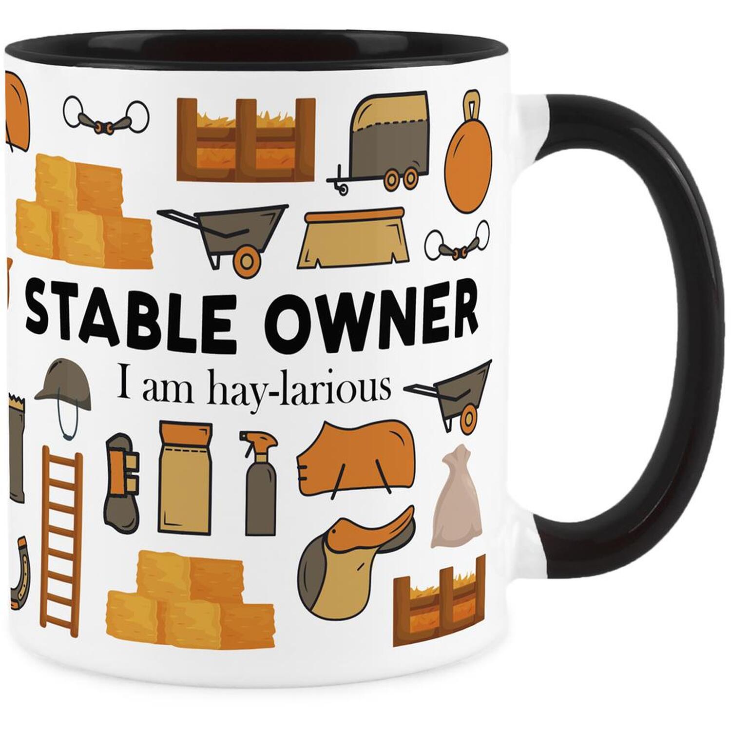 Purely Home Novelty Stable Owner Black Mug - Coffee/Tea Ceramic Cup Gift - Black