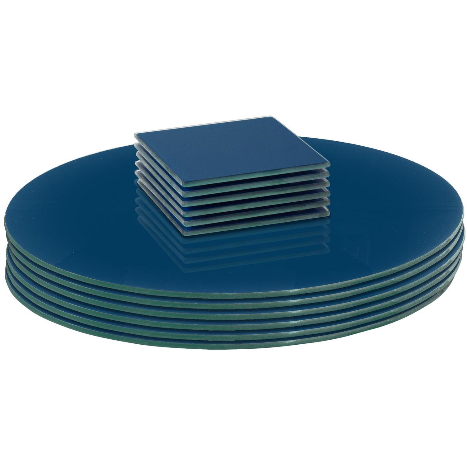 Image of 12pc Round Glass Placemats with Square&hellip;