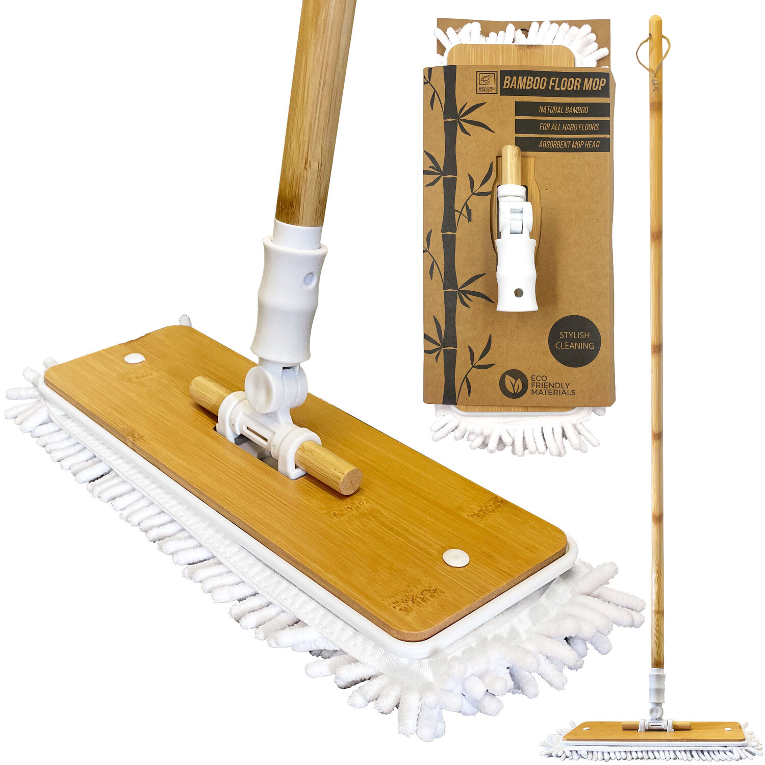 Image of Bamboo Floor Mop with Microfibre Washable&hellip;