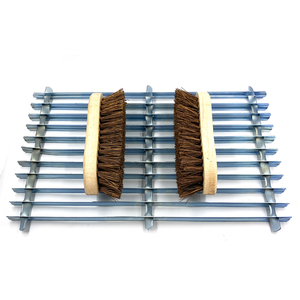 Galvanised Metal Door Mat with Integrated Boot Scraper Mud Remover