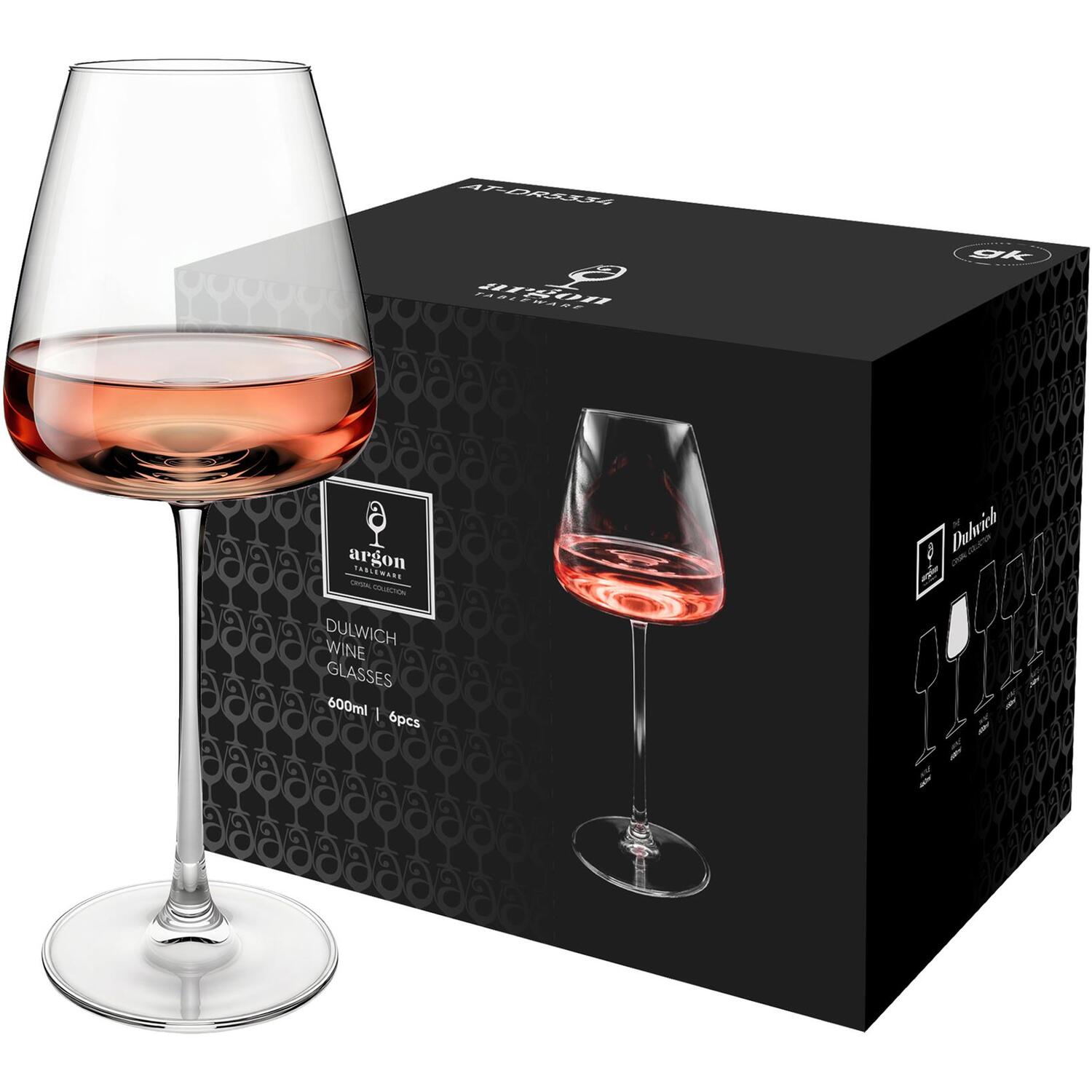 Argon Tableware Unisex Clear Dulwich Crystal Rosé Wine Glasses - Pack Of 24 In 600Ml - Image 2