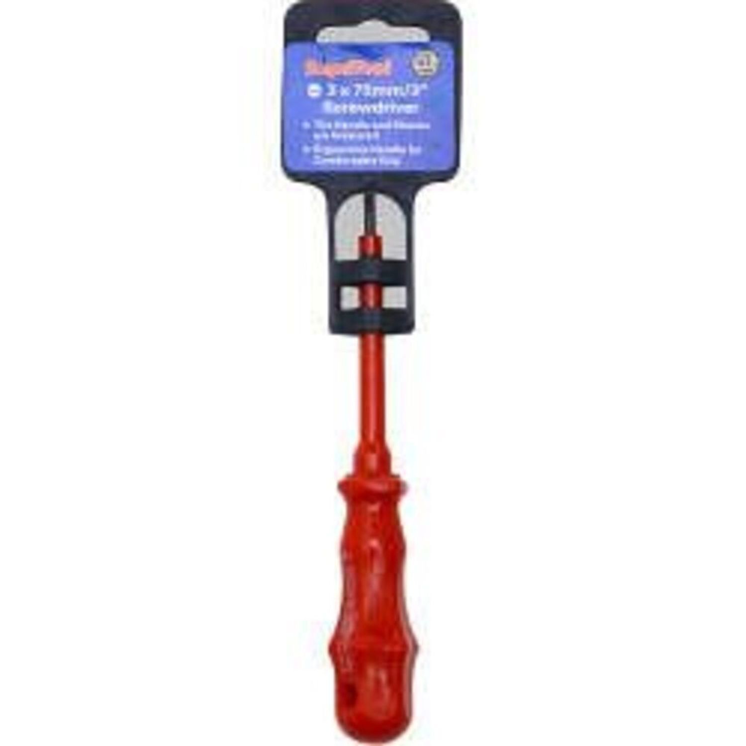 Supatool Slotted Insulated Screwdriver - Red