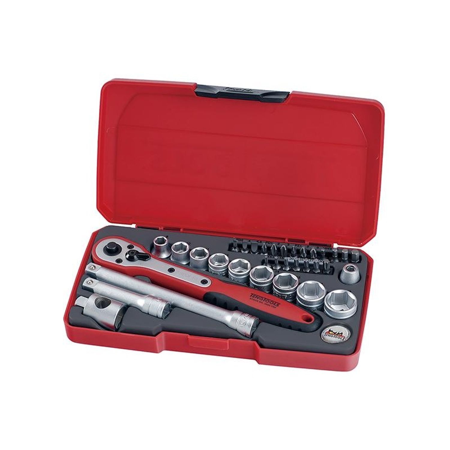 Teng T3834 Socket & Bit Set Of 34 Metric 3/8In Drive A - Multi Colour
