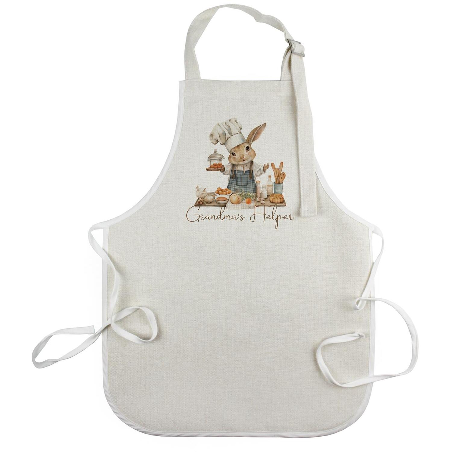 Grandma's Helper Apron - Bunny Rabbit Kids Cooking & Baking Kitchen Linens Gifts - Image 2