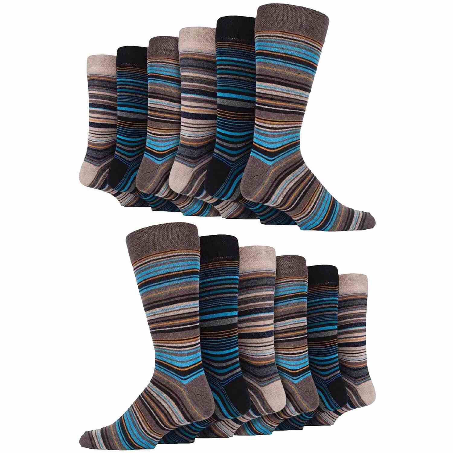 Sock Snob Men's Brown 12 Pair Cotton Dress Socks In | Size: 6-11 - Image 3