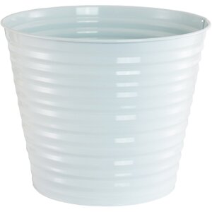 White Ribbed Zinc Pot Floristry Supplies