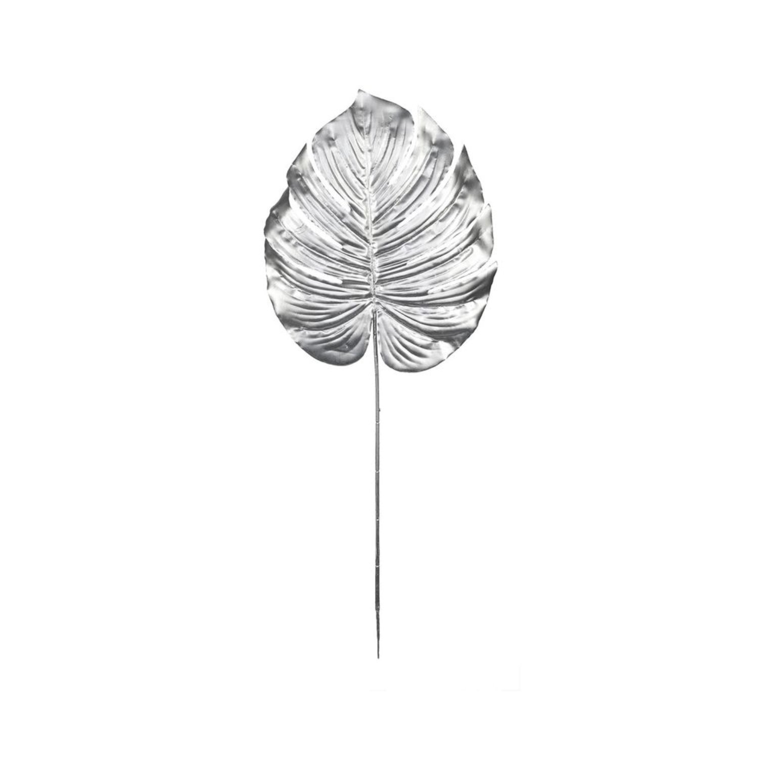 Kdmd Unisex Silver Metallic Monstera Leaf Medium 2 Pack - Image 2