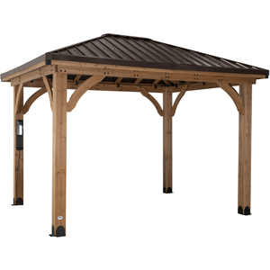 Backyard Discovery Barrington Cedar Wood Outdoor Patio Gazebo 3m x 3m (10ft x 10ft) A