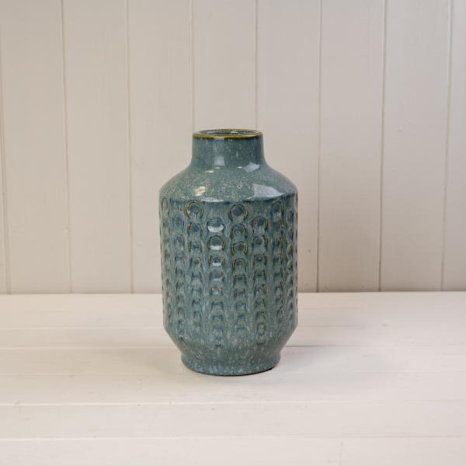 Kdmd Elegant Blue Ceramic Vase For Home Decor - Blue