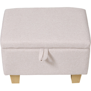 Upholstered Storage Ottoman - Beige