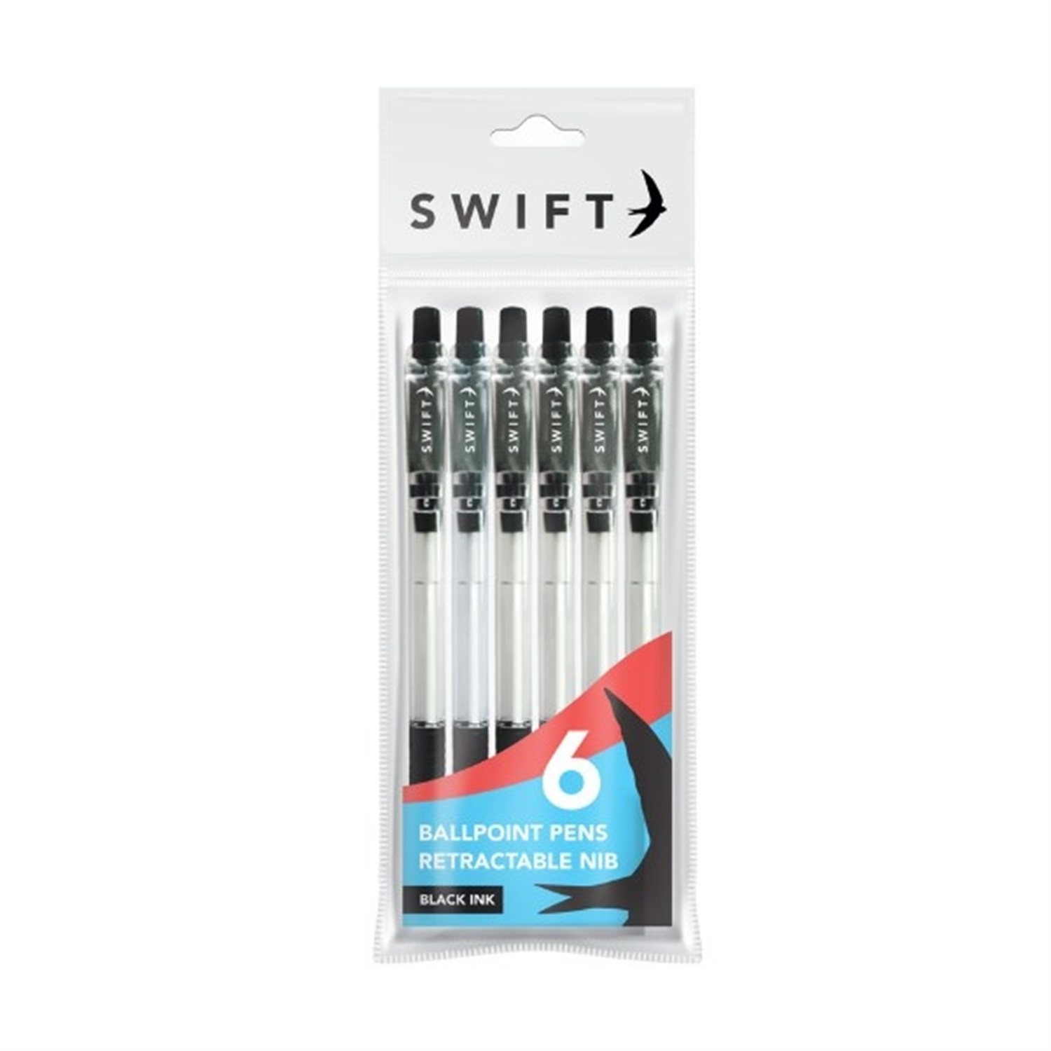 B&Q -  Pack Of 6 Black Retractable Ballpoint Pens - Image 5