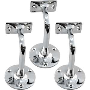 Betley Butterfly Handrail Support Brackets, Silver, Pack of 3