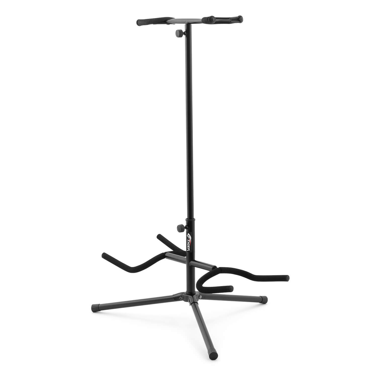 Tiger Music Double Guitar Stand - Secure Stand For 2 Guitars - Neutral - Image 2