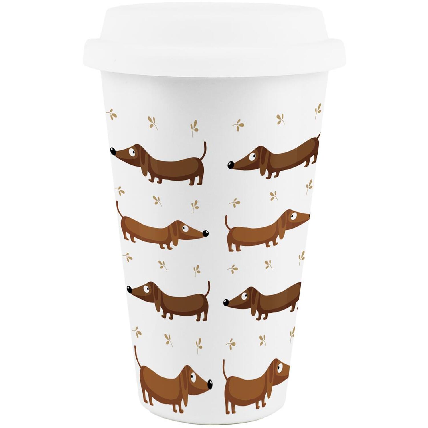 B&Q - Dachshunds Porcelain Travel Mug - Image 2