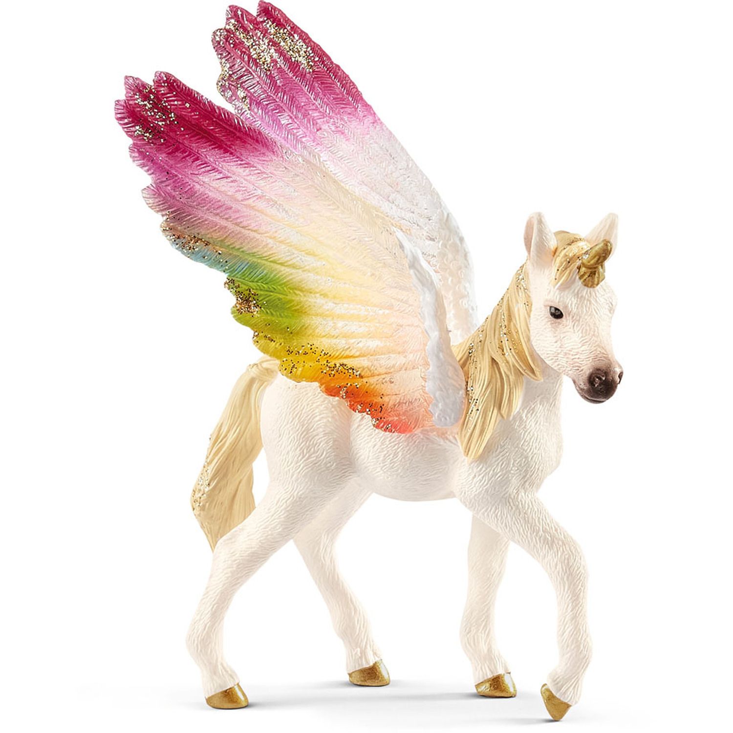 Image of SCHLEICH Bayala Winged Rainbow Unicorn Foal Toy Figure - Black