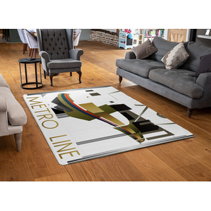 Art Deco Metro Line Designer Rug