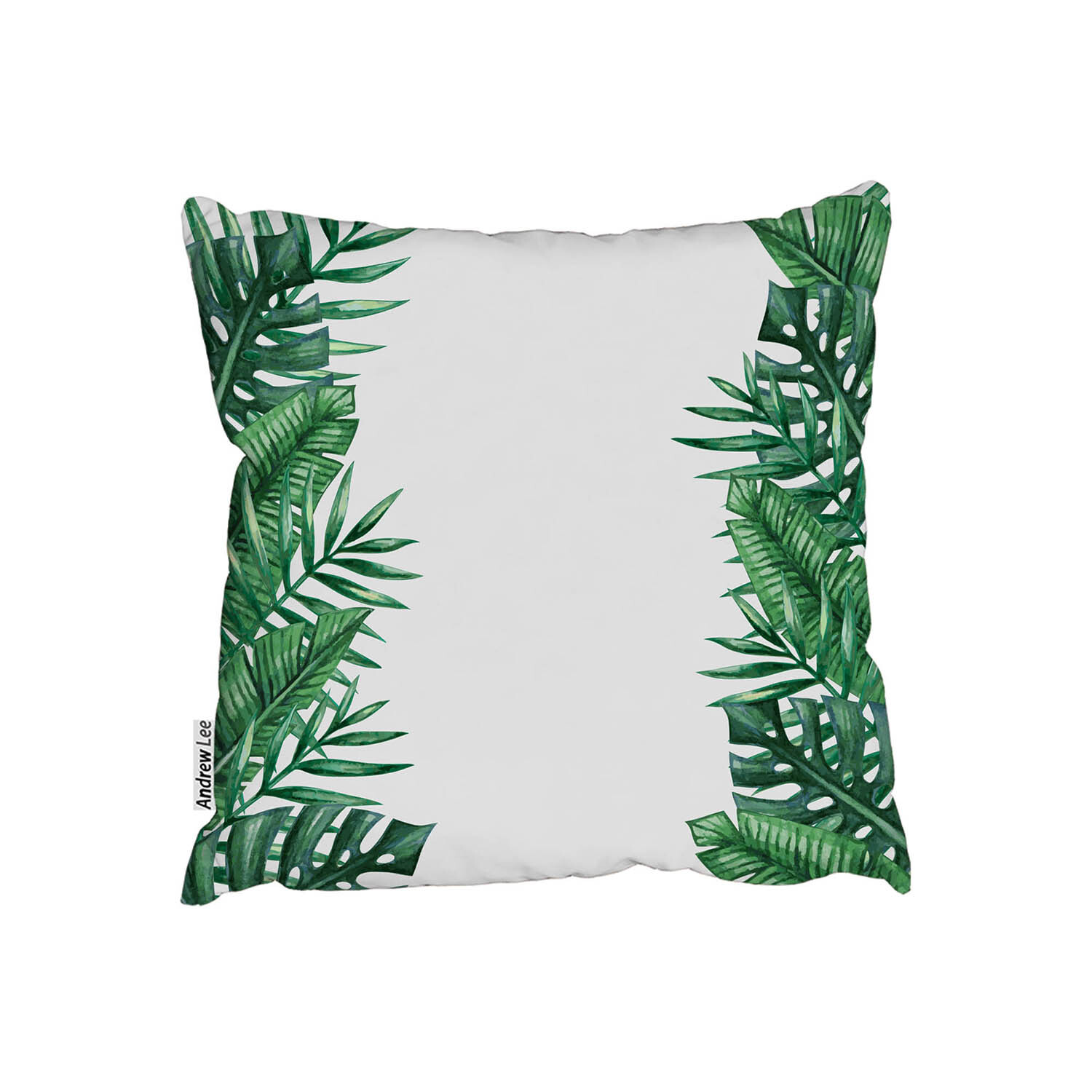 Half Botanical Border Cushion - Green / 60cm