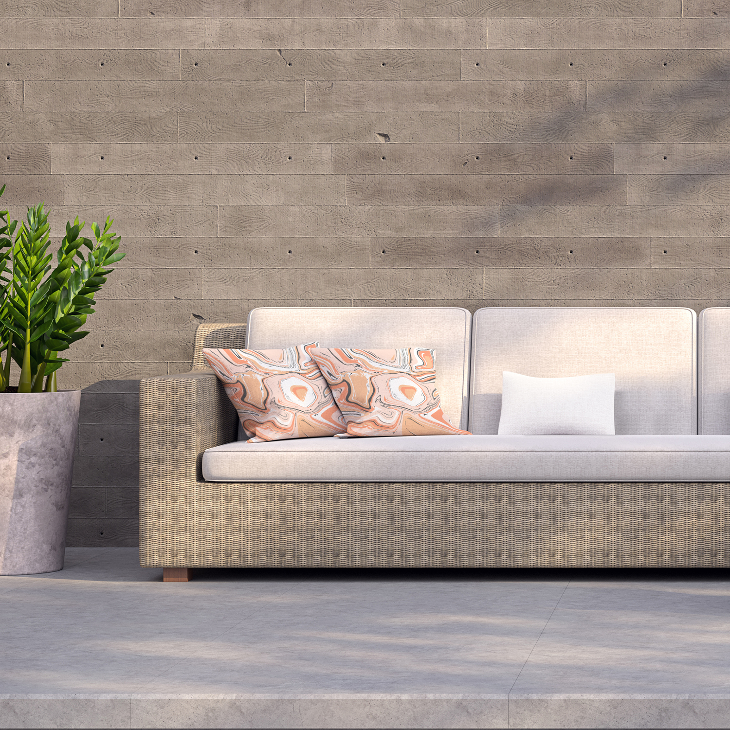 Marble in diverse colors Outdoor Cushion - Pink / 60cm