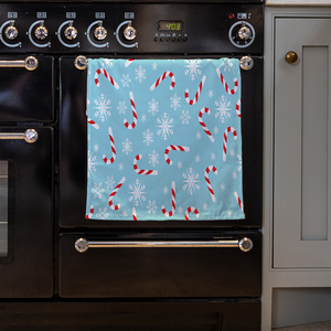 Candy Canes And Snowflakes Kitchen Towel