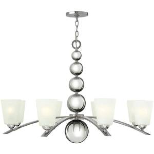 Zelda 8 Light Multi Arm Chandelier Polished Nickel Finish, E27