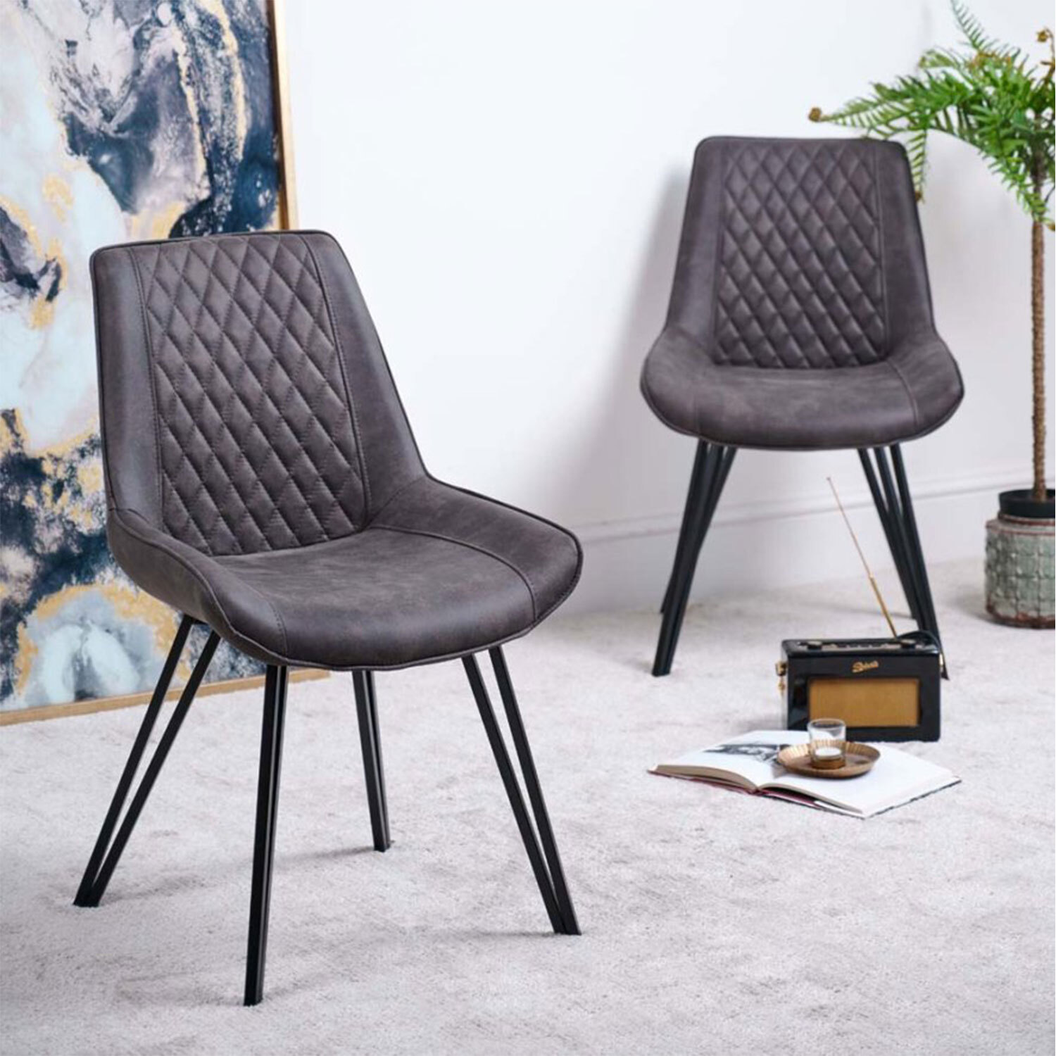 Woods Furniture - Finnick Dining Chair (Set of 2) - Dark Grey thumbnail