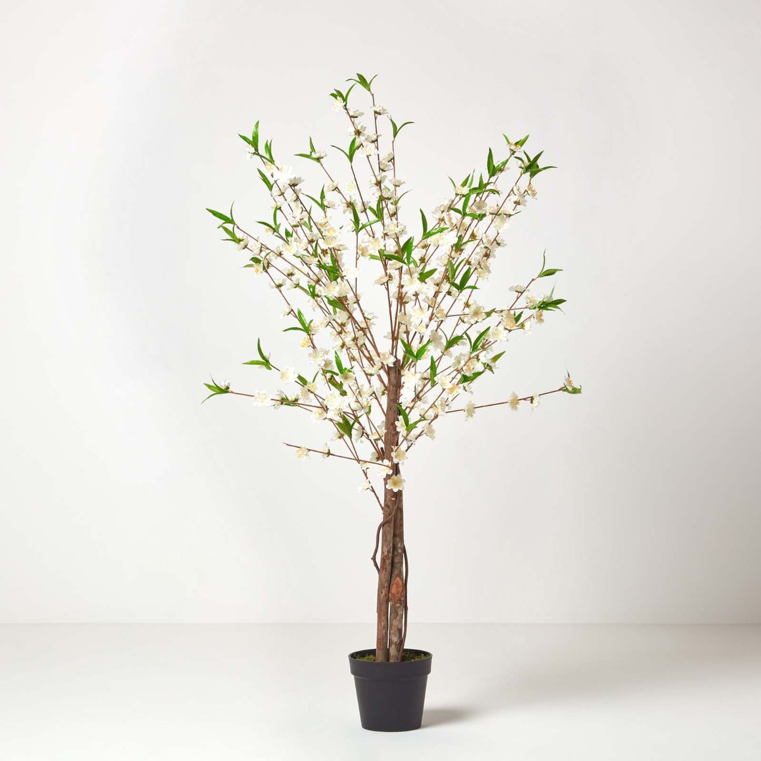 Homescapes Artificial Blossom Tree with Cream Silk Flowers - 5 Feet - Neutral