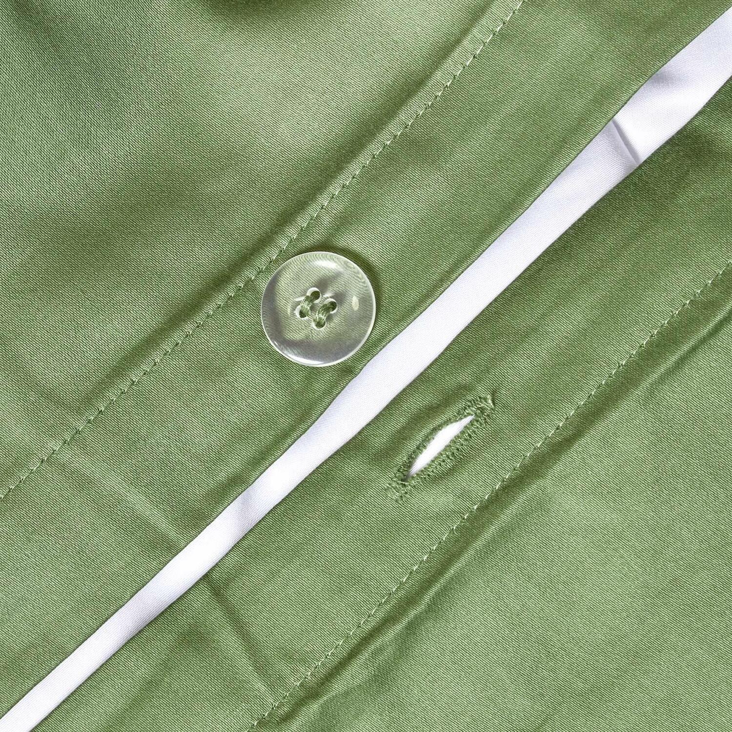 Organic Egyptian Cotton Duvet Cover Set - Moss Green King