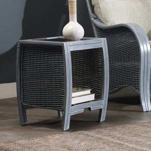 Turin Grey Cane Side Table