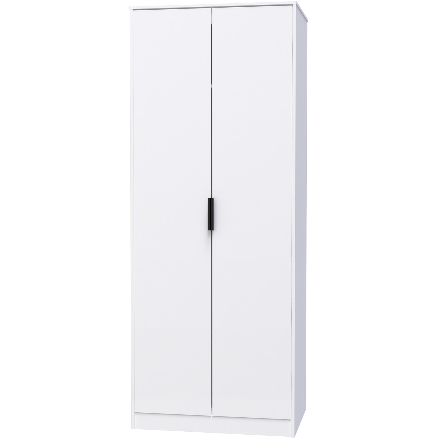 Diego Ready Assembled Tall Plain Wardrobe - White Matt