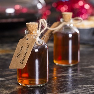 Set of 12 Mini 50ml Glass Bottles with Decorative Labels