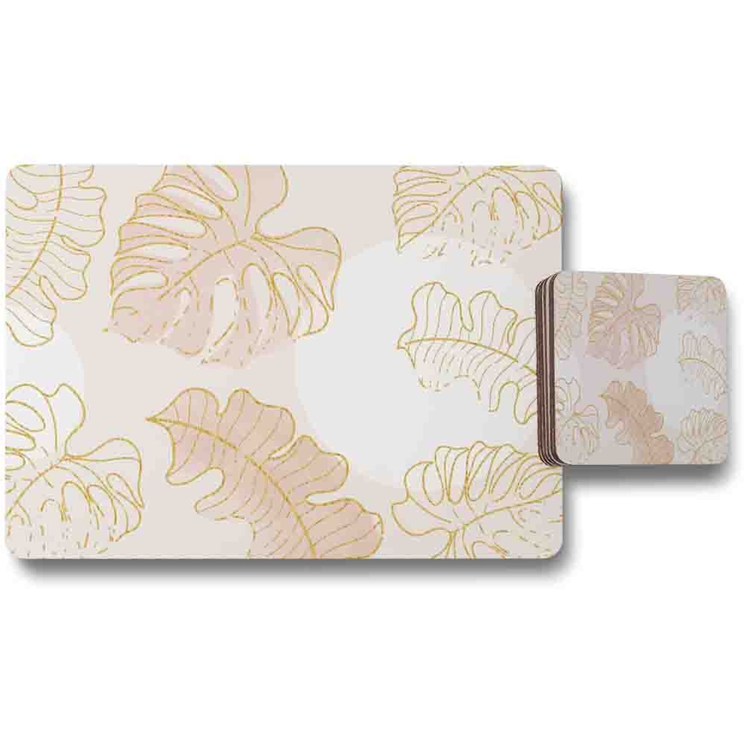 Image of Botanical Leaves Line Art Watercolour Placemat&hellip;