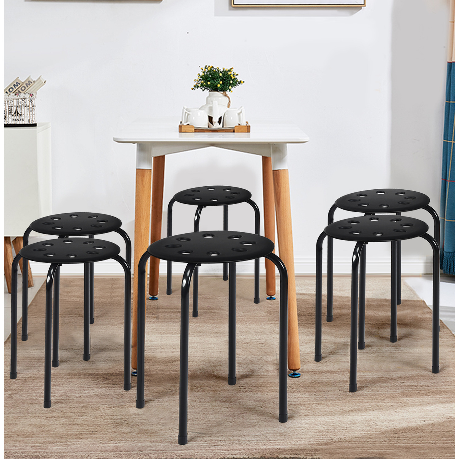 Portable Lightweight Backless Stack Stool