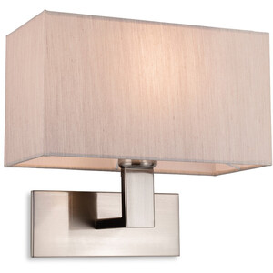 Raffles Wall Lamp Brushed Steel Rectangle Oyster Shade