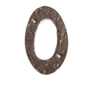 Number 0 Rustic Iron Numeral Raw